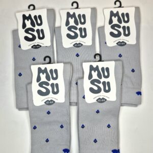 Meeste puuvillased sokid 'Helehall MuSu' suurus 41-44 (5 paari)